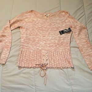 One Heart Sweater pink size M NWT